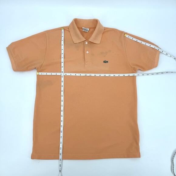 Lacoste Men's OrangeShort Sleeve Polo Shirt Crocodile Logo Size 6 XL *STAINS* - Picture 4 of 9